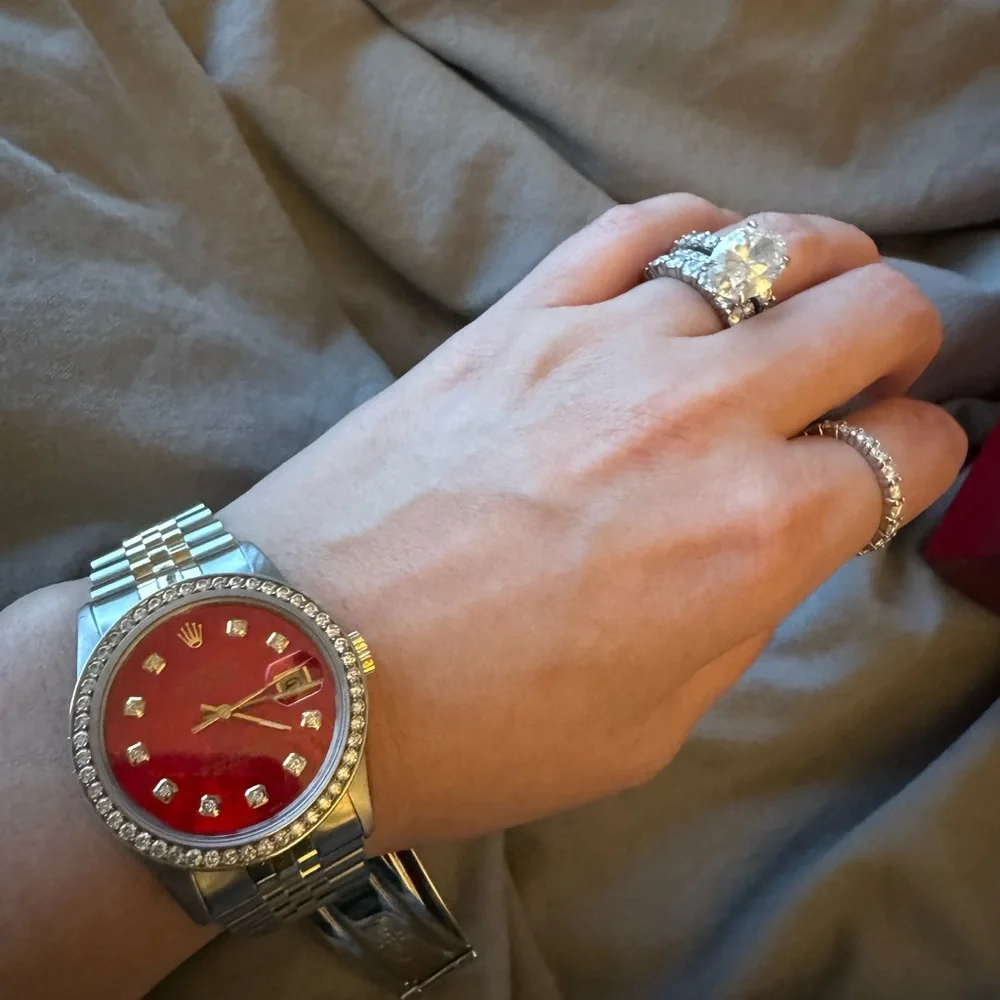 Custom Rolex watch. Authentic Rolex with custom diamond bezel/custom dial. - Picture 2 of 7